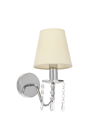 Lampa ścienna Ruti 1xE14 chromowy + beżowy 13 cm