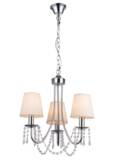 Ruti pendant light 3xE14 chromee / beige 50 cm
