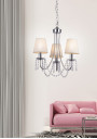 Lampa wisząca Ruti 3xE14 chromowy + beżowy 50 cm - zdjęcie produktu 1