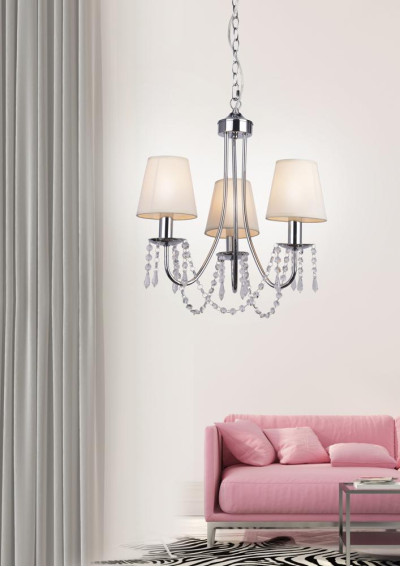 Ruti pendant light 3xE14 chromee / beige 50 cm - product image 2