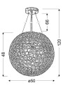 Lampa wisząca Abros 1xE27 miedziany 50 cm - wymiary produktu