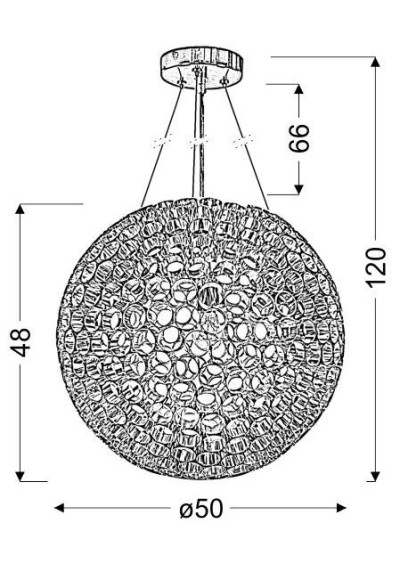 Abros pendant light 1xE27 copper 50 cm - product dimensions
