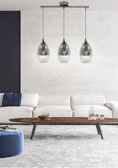 Lampa wisząca Celia 3xE27 srebrny 60 cm - zdjęcie produktu 1