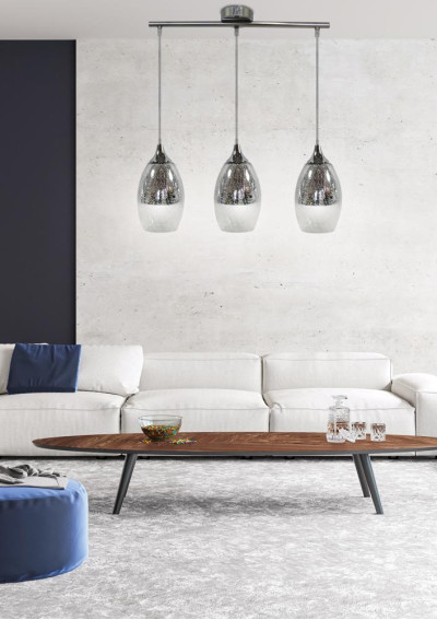 Celia pendant light 3xE27 silver 60 cm - product image 2