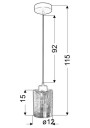 Lampa wisząca Nocturno 1xE27 chromowy 12 cm - wymiary produktu
