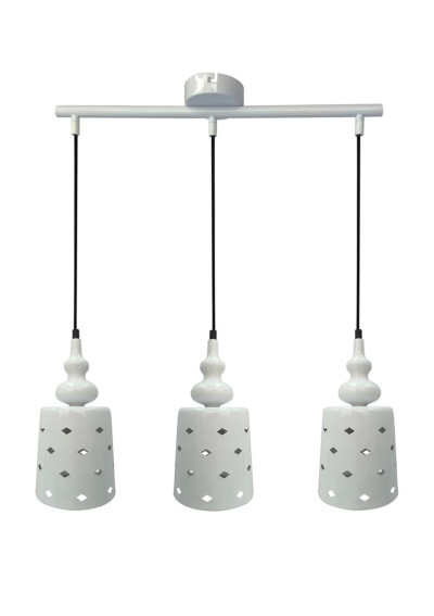 Hamp pendant light 3xE27 white 51 cm