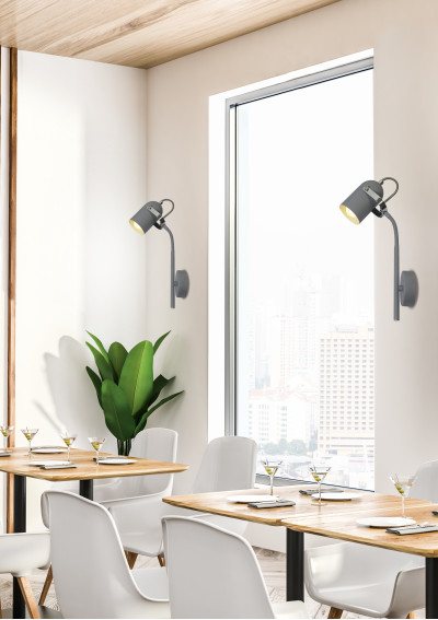 Gray wall light 1xE14 grey 19 cm - product image 1
