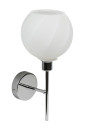 Lampa ścienna Raul 1xE27 chromowy, klosz biały 20 cm