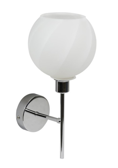 Lampa ścienna Raul 1xE27 chromowy, klosz biały 20 cm