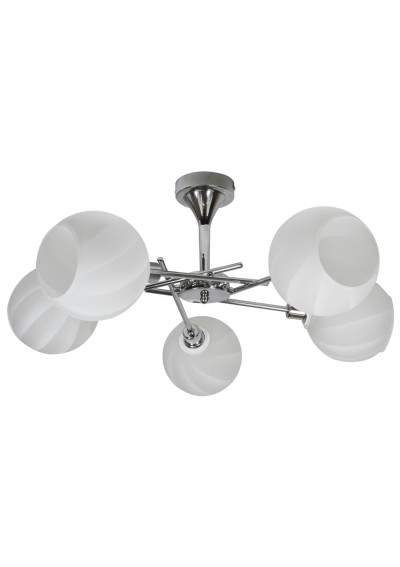 Lampa wisząca Raul 5xE27 chromowy, klosz biały 62 cm
