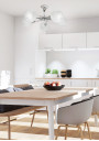 Raul pendant light 5xE27 chromee, klosz white 62 cm - product image 1