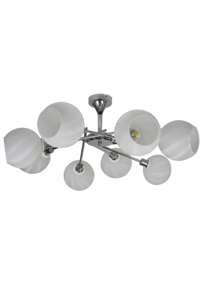 Lampa wisząca Raul 8xE27 chromowy, klosz biały 74 cm