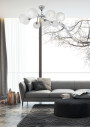 Raul pendant light 8xE27 chromee, klosz white 74 cm - product image 1