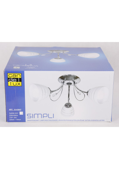 Simpli pendant light 3xE27 chromee 54 cm - product image 4