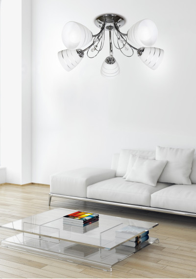 Lampa wisząca Simpli 5xE27 chromowy 54 cm - zdjęcie produktu 1