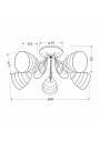 Simpli pendant light 5xE27 chromee 54 cm - product dimensions