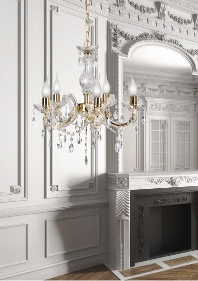 Maria pendant light 5xE14 gold 48 cm - product image 1