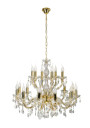 Lampa wisząca Maria 18xE14 złoty 76 cm
