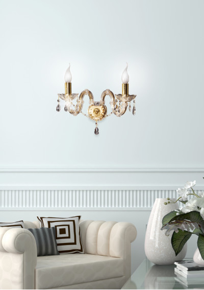 Lampa ścienna Maria 2xE14 złoty 42 cm - zdjęcie produktu 1