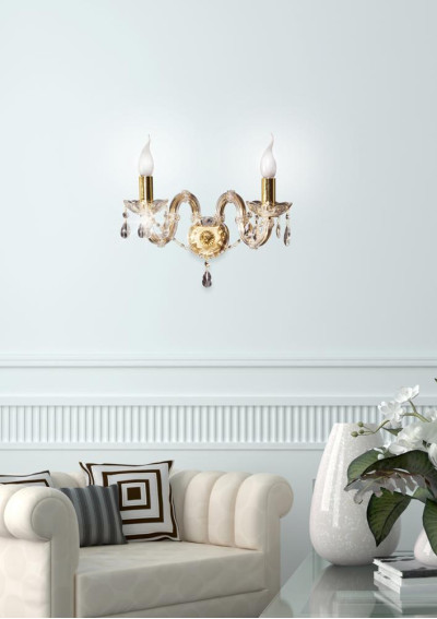 Lampa ścienna Maria 2xE14 złoty 42 cm - zdjęcie produktu 2