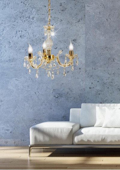 Maria pendant light 3xE14 gold 48 cm - product image 2