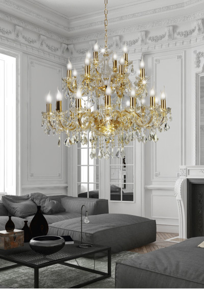 Lampa wisząca Maria 28xE14 złoty 88 cm - zdjęcie produktu 1