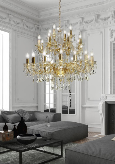 Lampa wisząca Maria 28xE14 złoty 88 cm - zdjęcie produktu 2