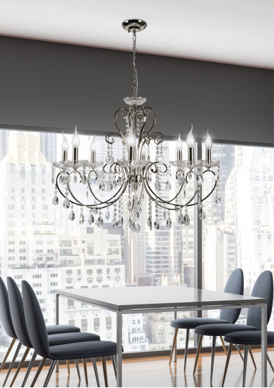 Lampa wisząca Aurora 8xE14 chromowy 73 cm - zdjęcie produktu 1