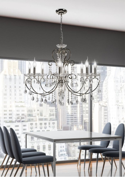 Lampa wisząca Aurora 8xE14 chromowy 73 cm - zdjęcie produktu 2