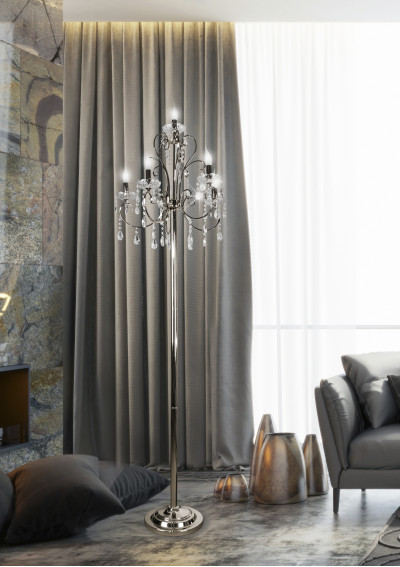 Lampa podłogowa Aurora 5xE14 chromowy 185 cm - zdjęcie produktu 1