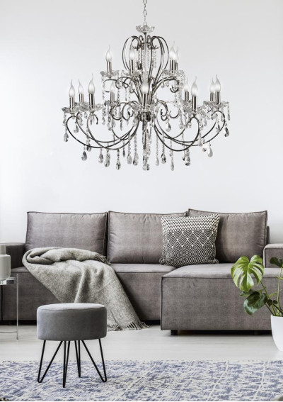 Lampa wisząca Aurora 15xE14 chromowy 88 cm - zdjęcie produktu 2