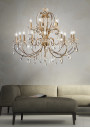 Aurora pendant light 15xE14 gold 88 cm - product image 1