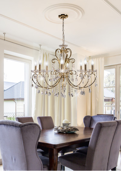 Aurora pendant light 8xE14 gold 73 cm - product image 1