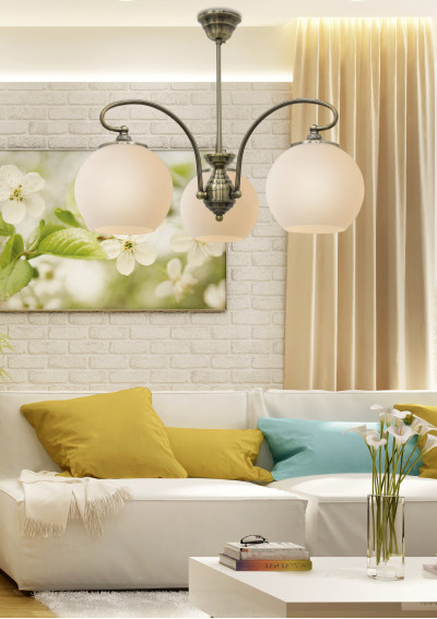 Lampa wisząca Orbit 3xE27 patynowy 51 cm - zdjęcie produktu 1