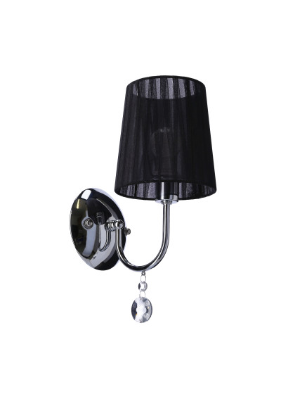 Lampa ścienna Sorento 1xE14 chromowy, abażur czarny 15 cm