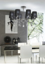 Lampa wisząca Sorento 8xE14 chromowy, abażur czarny 68 cm - zdjęcie produktu 1