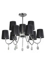 Sorento pendant light 9xE14 chromee, abażur black 73 cm