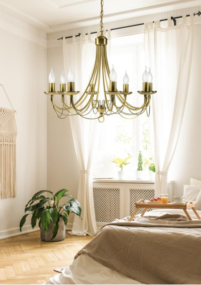 Lampa wisząca Muza 8xE14 patynowy 60 cm - zdjęcie produktu 4