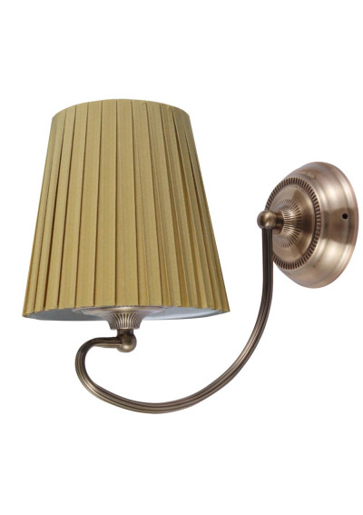 Lampa ścienna Mozart 1xE27 patynowy, abażur miodowy 16 cm
