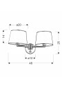 Lampa ścienna Ibis 2xE14 satynowy 48 cm - wymiary produktu