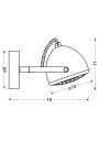 Lampa ścienna Pent 1xGU10 szary 19 cm - wymiary produktu
