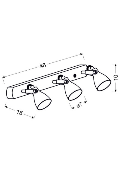 Ash ceiling light 3xGU10 grey mat 46 cm - product dimensions