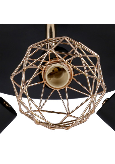 Lampa sufitowa Acrobat 3xE14 czarny + złoty 42 cm - zdjęcie produktu 1