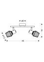 Viking ceiling light 2xE14 grey 40 cm - product dimensions