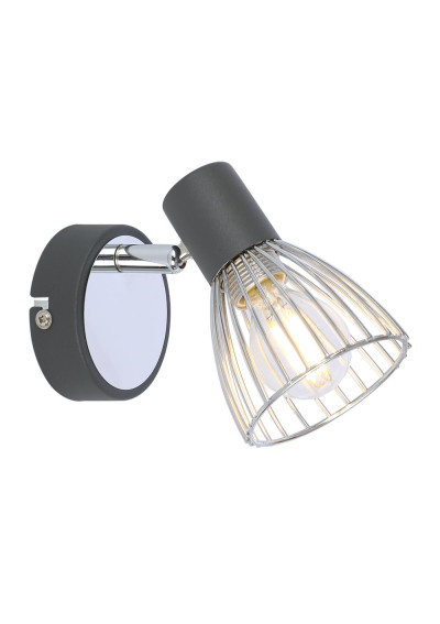 Modo wall light 1xE14 black / chromee 11,5 cm