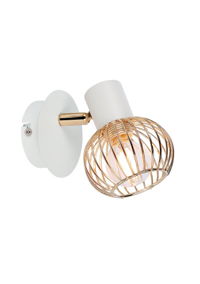 Oslo wall light 1xE14 biało gold 13 cm