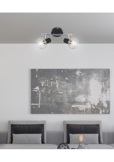 Oslo ceiling light 2xE14 black / chromee 26 cm - product image 14