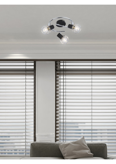 Oslo ceiling light 3xE14 black / chromee 42 cm - product image 1