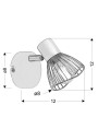 Fly wall light 1xE14 black 12 cm - product dimensions