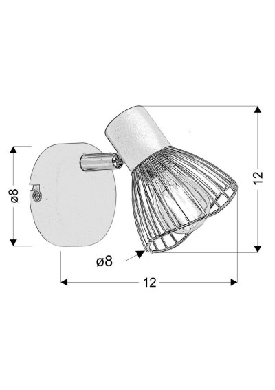 Fly wall light 1xE14 black 12 cm - product dimensions